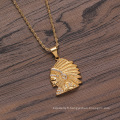 Shangjie OEM Kalung Hip Hop en acier inoxydable Gold Collier Bijoux Portait Zircon Pendant Collier Indian Collier Indian